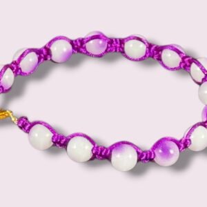 purple-macrame-beaded-bracelet-with-8-mm-light-purple-glass-beads-and-gold-lobster-clasp